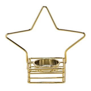 ŚWIECZNIK METALOWY NA TEALIGHT ZŁOTY - GWIAZDA 12.2 CM - GOT1337