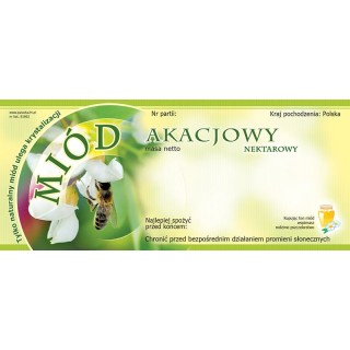 Paczka etykiet na miód akacjowy (100szt) - wzór E1002