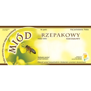 Paczka etykiet na miód rzepakowy (100szt) - wzór E1004