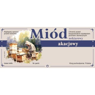 Paczka etykiet na miód akacjowy (100szt) - wzór E271