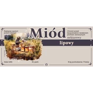 Paczka etykiet na miód lipowy (100szt) - wzór E274
