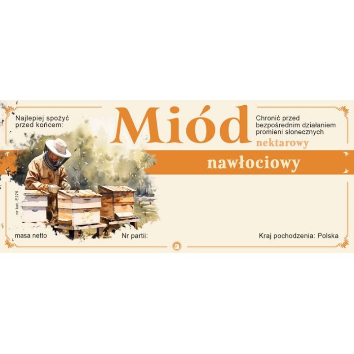 Paczka etykiet na miód nawłociowy (100szt) - wzór E275