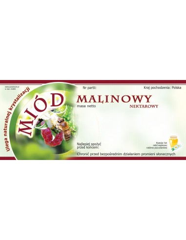 Paczka etykiet na miód malinowy (100szt) - wzór E1005