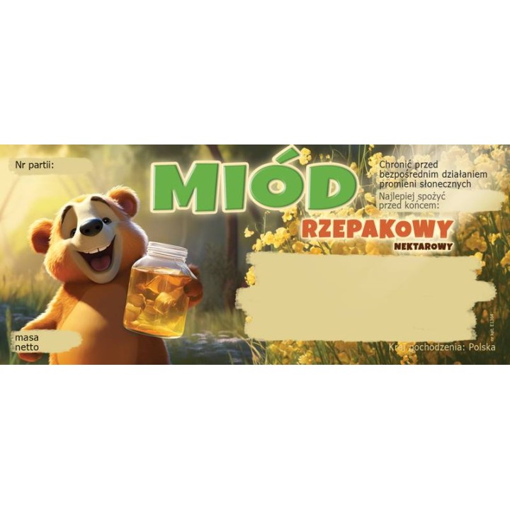 Paczka etykiet na miód rzepakowy (100szt) - wzór E1364