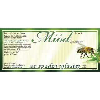 Paczka etykiet na miód ze spadzi iglastej (100szt) - wzór E81