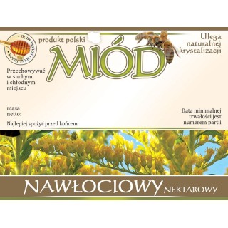 Paczka etykiet na miód nawłociowy (100szt) - wzór E610