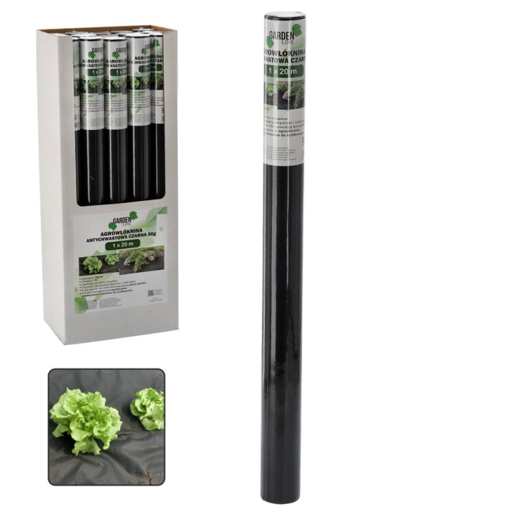 AGROWŁÓKNINA ANTYCHWASTOWA 1 x 20 M CZARNA 50g