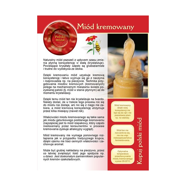 Broszurka informacyjna o miodzie - miód kremowany (20szt) - U14