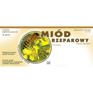 Paczka etykiet na miód rzepakowy (100szt) - wzór E1103