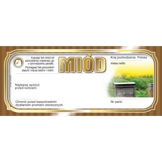 Paczka etykiet na miód uniwersalna 116x50 (100szt) - wzór E1237