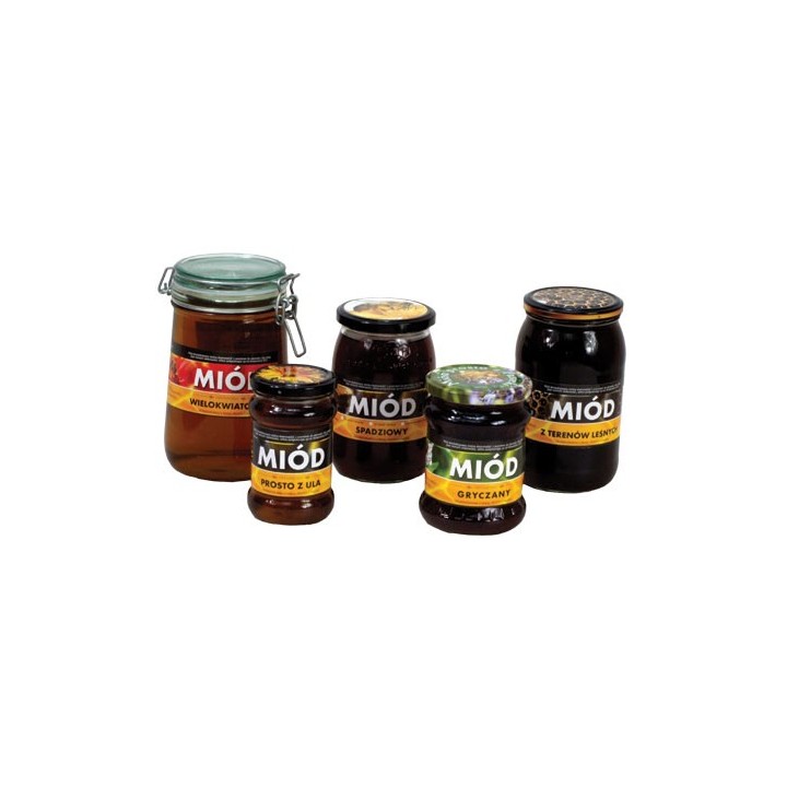 Paczka etykiet z kontretykietą na miód rzepakowy (100szt) - wzór E1204