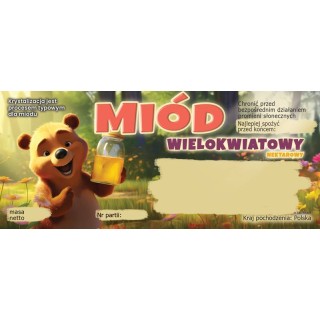 Paczka etykiet na miód wielokwiatowy (100szt) - wzór E1360