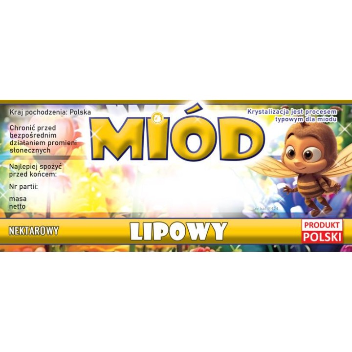 Paczka etykiet na miód lipowy (100szt) - wzór E424