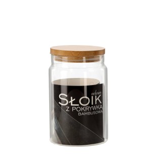Słoik 0,88 l z bambusową pokrywą – ozdobny słoik do przechowywania  (1szt) - wzór IDE5629