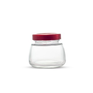 Słoiczek 150ml z czerwoną metalową zakrętką (1szt) - wzór BUS2387