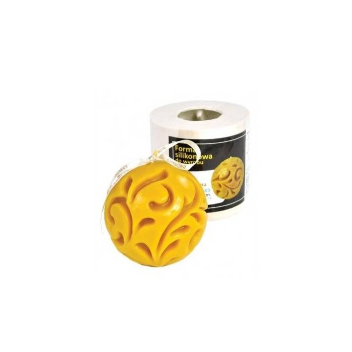 Silikonowa forma na świece - Kula odlewana 8,5cm - wzór FS60
