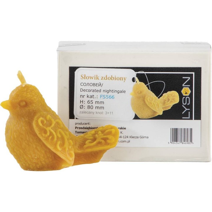 Silikonowa forma na świece - Słowik zdobiony - wzór FS566