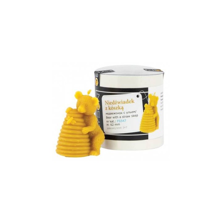 Silikonowa forma na świece - Niedźwiadek z kószką - wzór FS547