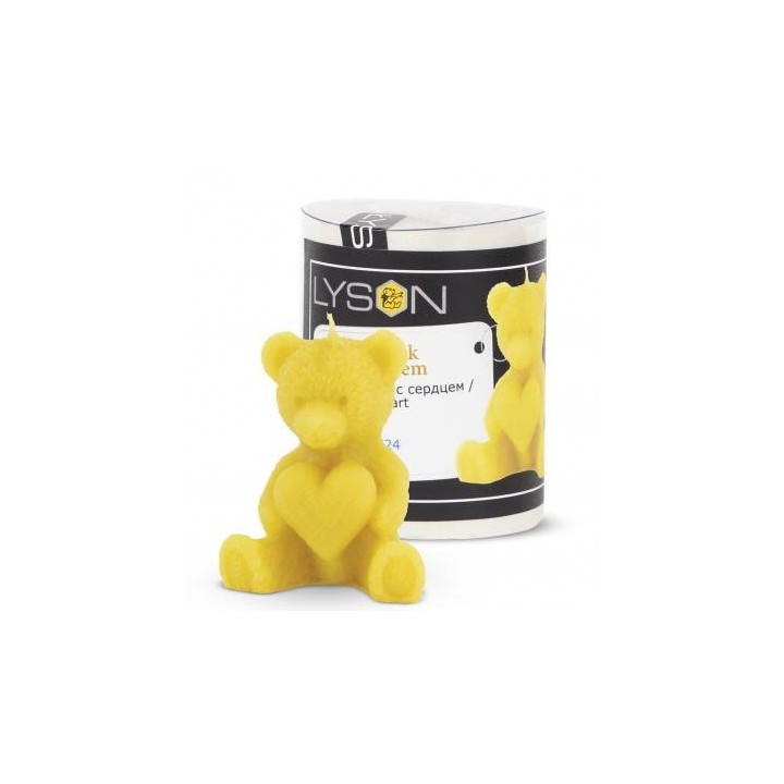 Silikonowa forma na świece - Niedźwiadek z serduszkiem - wzór FS524