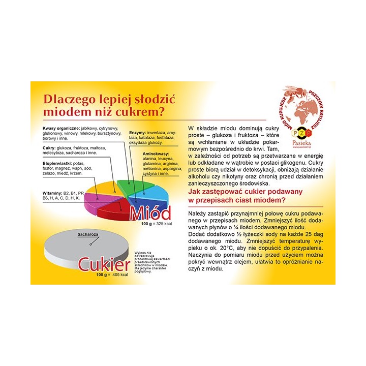Ulotki informacyjne "Dlaczego lepiej słodzić miodem" (20szt) - U69