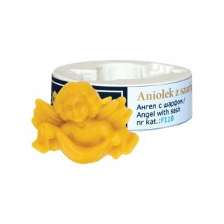 Silikonowa forma na świece - Aniołek z szarfą - zawieszka - wzór F118