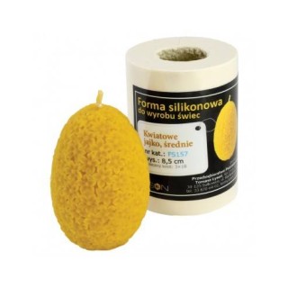 Silikonowa forma na świece - Kwiatowe jajko średnie - wzór FS157