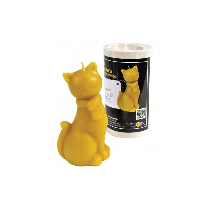 Silikonowa forma na świece - Kot w szaliku - wzór FS122