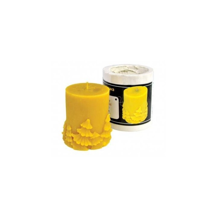 Silikonowa forma na świece - Walec z choinkami - wzór FS27