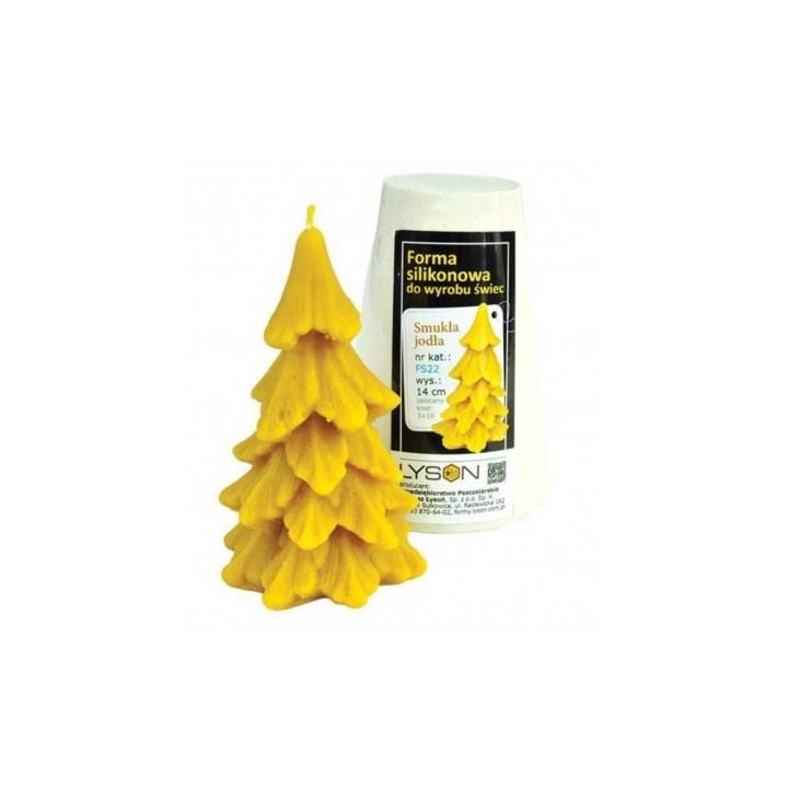 Silikonowa forma na świece - Smukła jodła - wzór FS22
