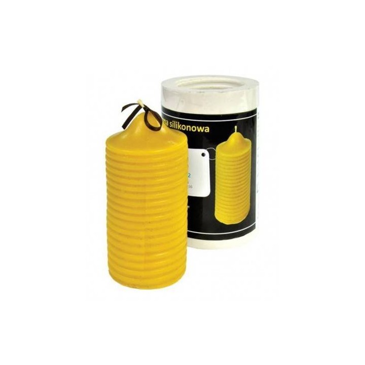 Silikonowa forma na świece - Walec w prążki - wzór FS52