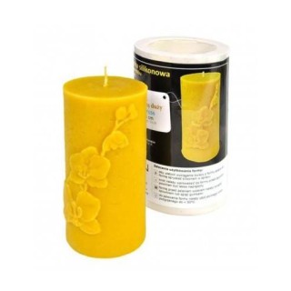 Silikonowa forma na świece - Walec orchidea - wzór FS56