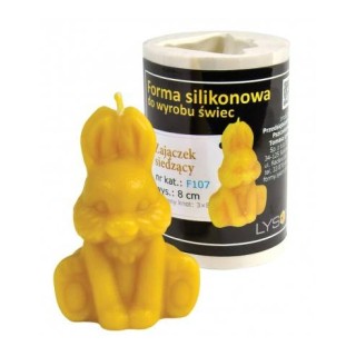 Silikonowa forma na świece - Zajączek siedzący - wzór F107