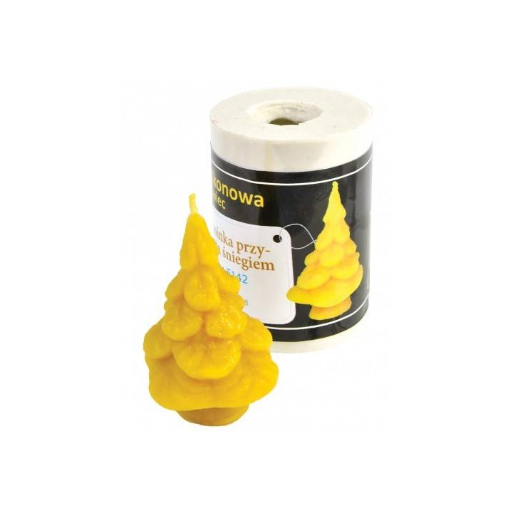 Silikonowa forma na świece - Choinka pokryta śniegiem - wzór F142