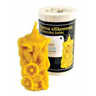 Silikonowa forma na świece - Świeca z makami -  wzór F135