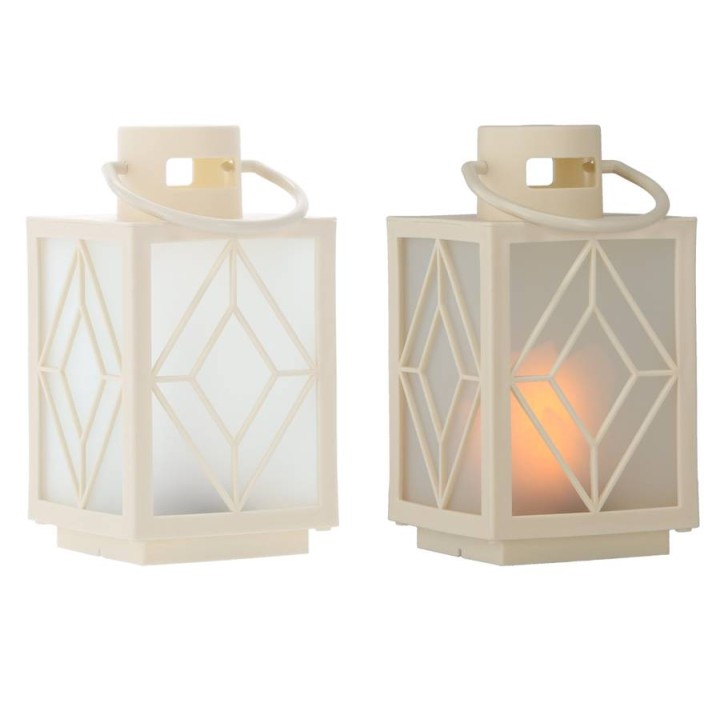 LAMPION ŚWIĄTECZNY Z WKŁADEM LED - BIAŁY - LED2553