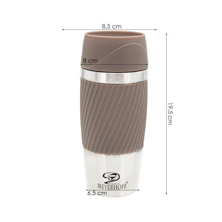 KUBEK TERMICZNY TERMOS Z KLIKIEM 350ML - SZARY MH 3225