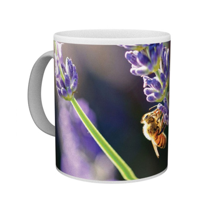 Kubek z motywem pszczelarskim "PSZCZOŁA NA LAWENDZIE" - KUB20