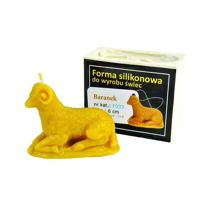 Silikonowa forma na świece - Baranek - wzór F033