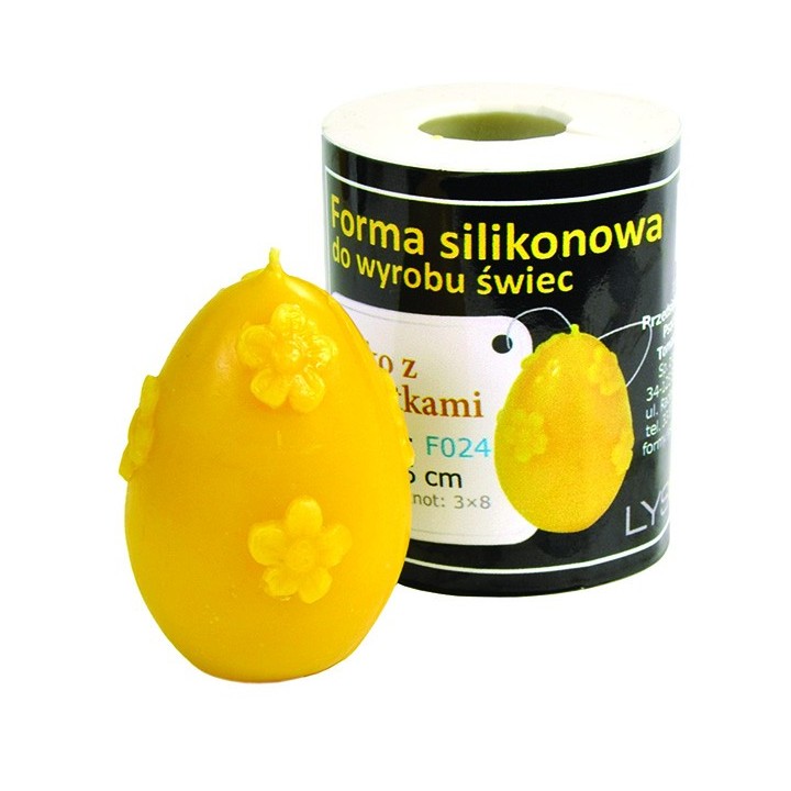 Silikonowa forma na świece - Jajko z kwiatkami - wzór F024