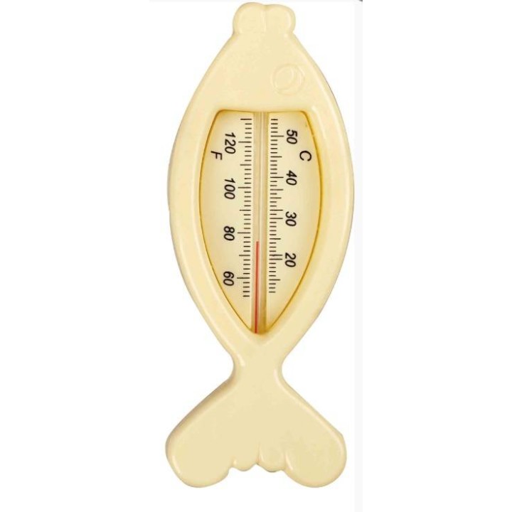 TERMOMETR BASENOWY BEZRTĘCIOWY RYBKA, 15 x 6 CM, żółty