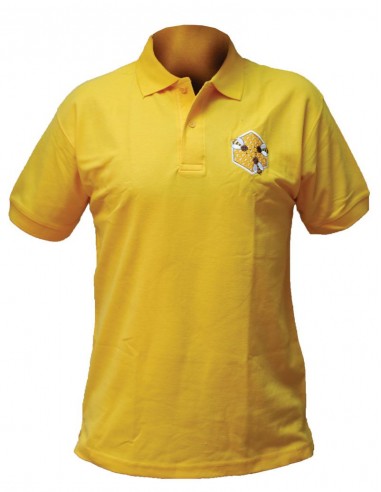 Koszulka polo z haftem (żółta) - rozmiar męski