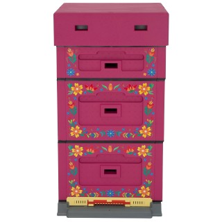 Ul wielkopolski OPTIMA, ciemnoróżowy, nadruk - kwiatki, nieskręcony