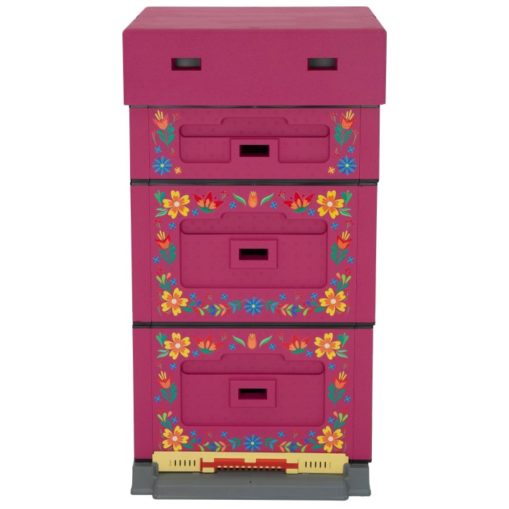 Ul wielkopolski OPTIMA, ciemnoróżowy, nadruk - kwiatki, nieskręcony