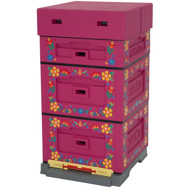 Ul wielkopolski OPTIMA, ciemnoróżowy, nadruk - kwiatki, nieskręcony