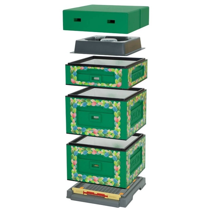 Ul wielkopolski OPTIMA, ciemnozielony, nadruk - liście, nieskręcony