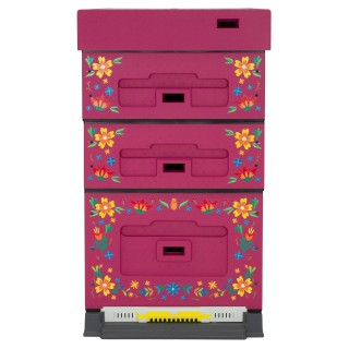 Ul Dadant OPTIMA, ciemnoróżowy, nadruk - kwiatki, nieskręcony