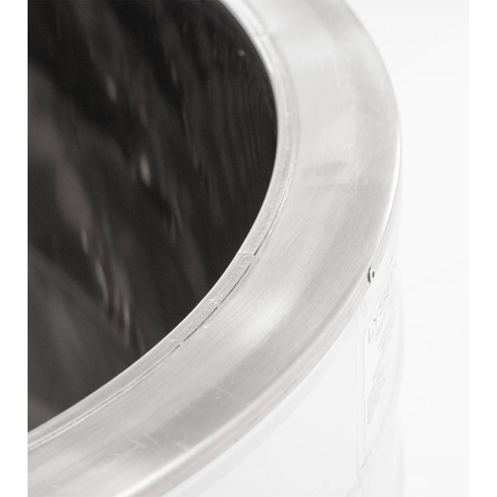 Odstojnik nierdzewny z płaszczem grzewczym 150 l / ~210 kg, 230V, zawór nierdzewny 6/4", stożkowe dno – PREMIUM