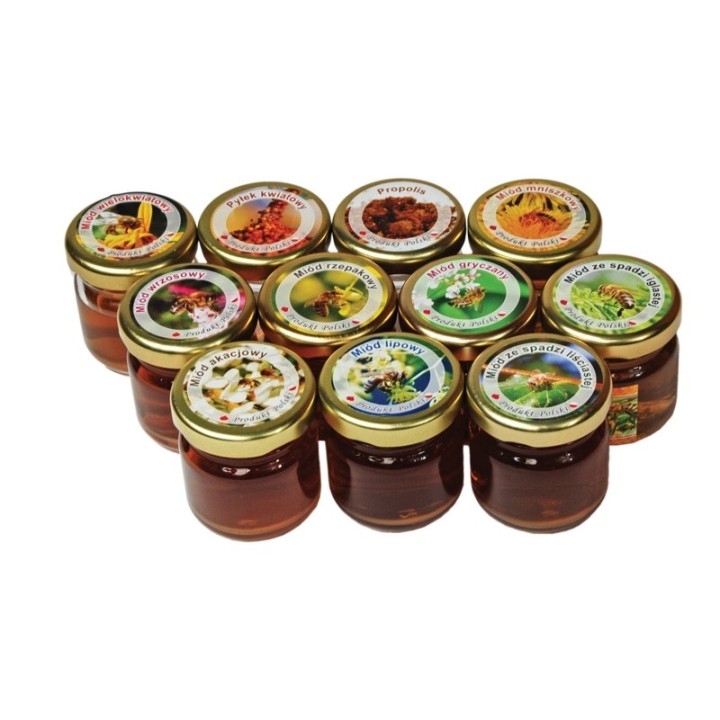 Paczka etykiet mini okrągłych na miód wrzosowy (100szt) - wzór EK9