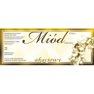 Paczka dużych etykiet na miód akacjowy (100szt) - wzór E131