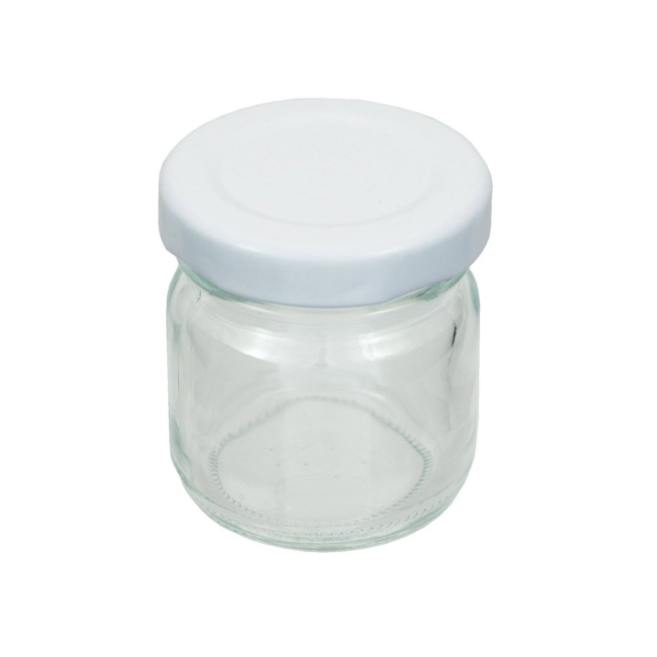 Paczka 30 szt słoiczków 50g z nakrętkami białymi (30szt) - A1w